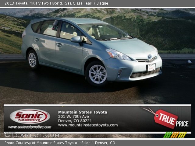 2013 Toyota Prius v Two Hybrid in Sea Glass Pearl