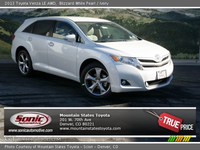 2013 Toyota Venza LE AWD in Blizzard White Pearl