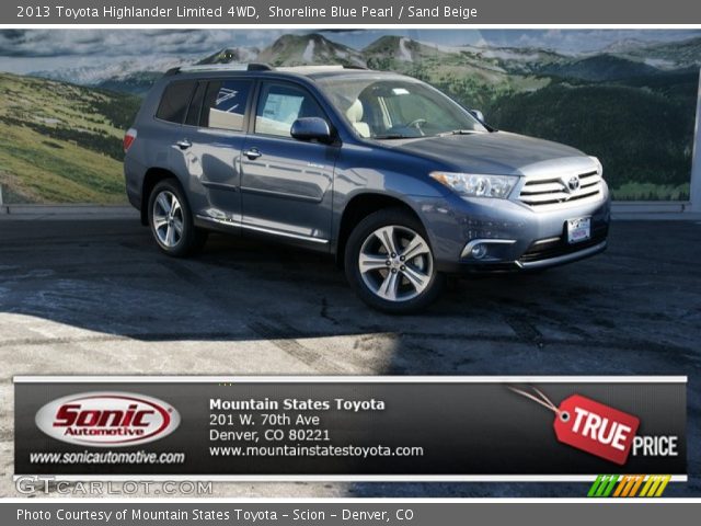 2013 Toyota Highlander Limited 4WD in Shoreline Blue Pearl