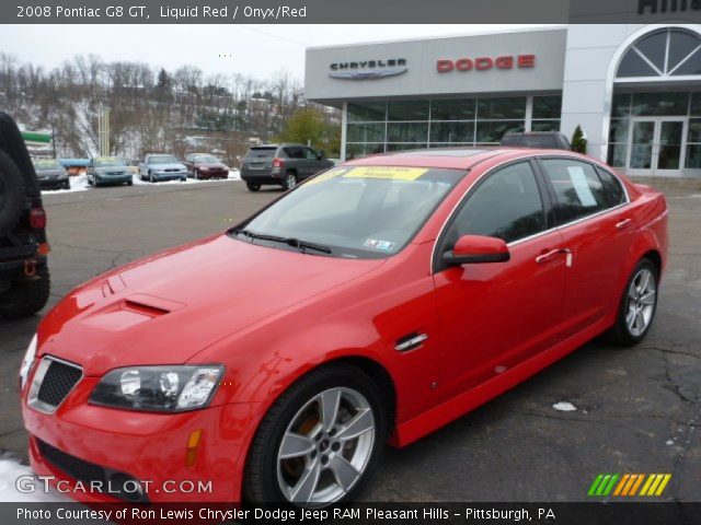 Liquid Red 2008 Pontiac G8 Gt Onyx Red Interior