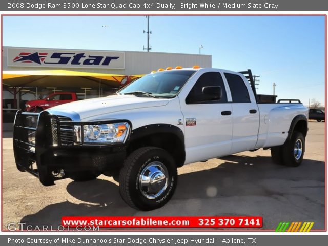 2008 Dodge Ram 3500 Lone Star Quad Cab 4x4 Dually in Bright White