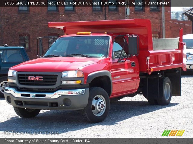 2005 GMC Sierra 3500 Regular Cab 4x4 Dually Chassis Dump Truck in Fire Red
