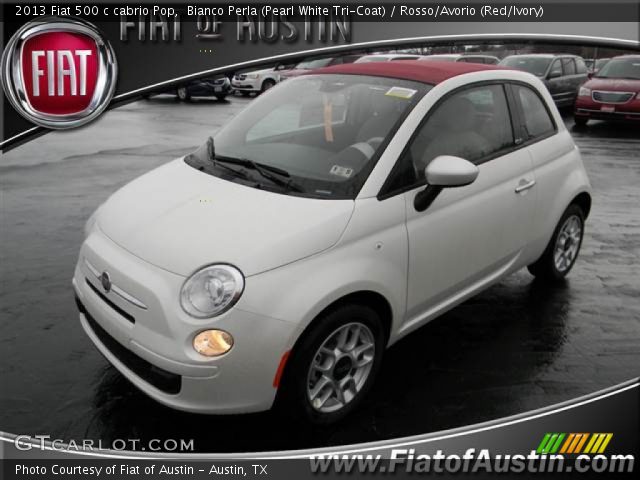 2013 Fiat 500 c cabrio Pop in Bianco Perla (Pearl White Tri-Coat)