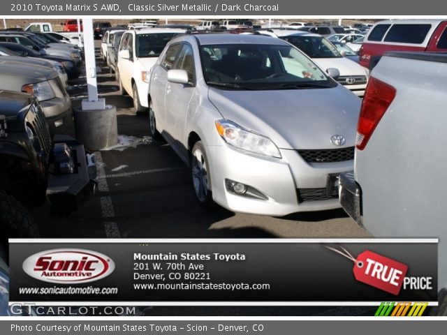 2010 Toyota Matrix S AWD in Classic Silver Metallic