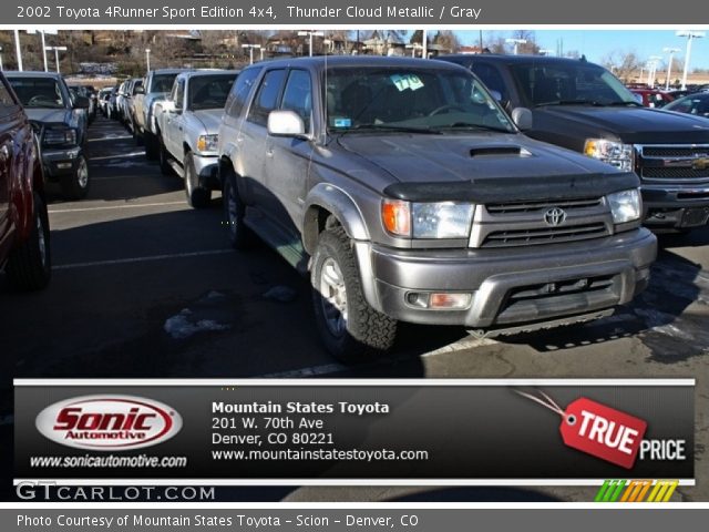 2002 Toyota 4Runner Sport Edition 4x4 in Thunder Cloud Metallic