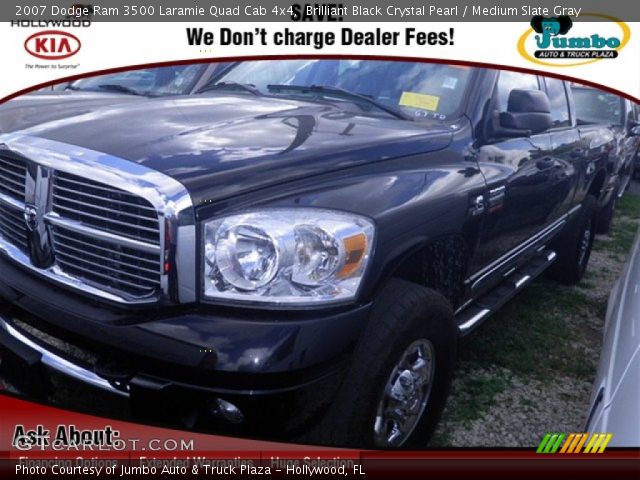 2007 Dodge Ram 3500 Laramie Quad Cab 4x4 in Brilliant Black Crystal Pearl