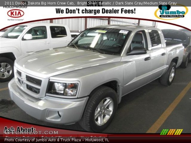 2011 Dodge Dakota Big Horn Crew Cab in Bright Silver Metallic