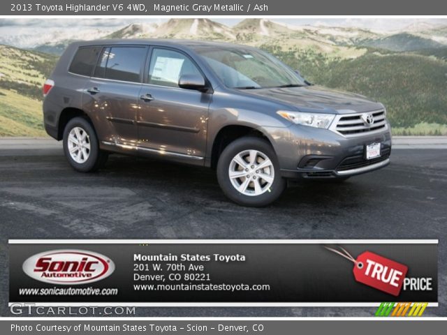 2013 Toyota Highlander V6 4WD in Magnetic Gray Metallic