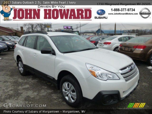2013 Subaru Outback 2.5i in Satin White Pearl