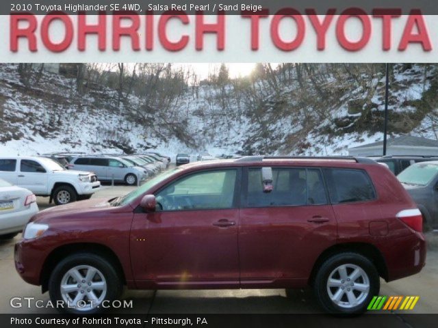 2010 Toyota Highlander SE 4WD in Salsa Red Pearl