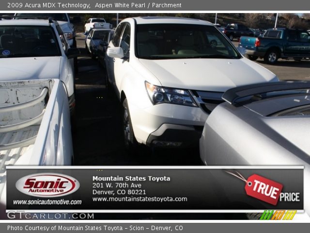 2009 Acura MDX Technology in Aspen White Pearl
