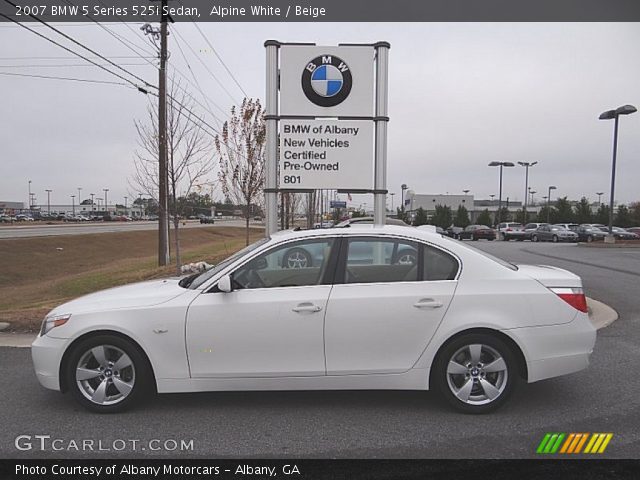 2007 BMW 5 Series 525i Sedan in Alpine White