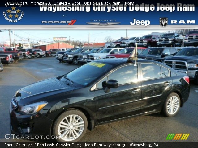 2012 Subaru Impreza 2.0i Limited 4 Door in Obsidian Black Pearl
