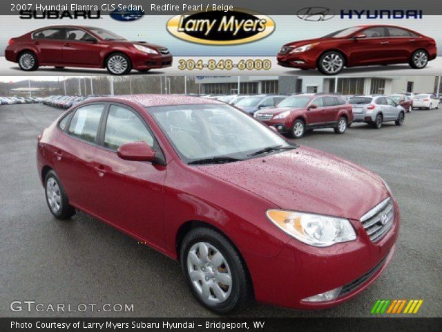 2007 Hyundai Elantra GLS Sedan in Redfire Pearl