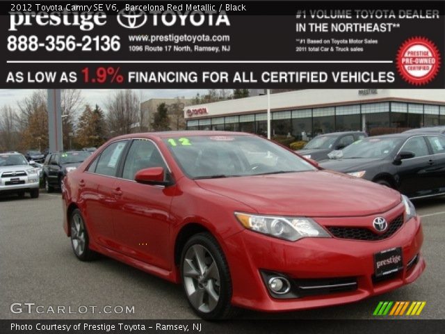 2012 Toyota Camry SE V6 in Barcelona Red Metallic