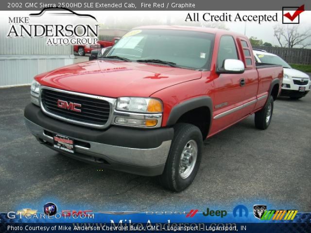 2002 GMC Sierra 2500HD SLE Extended Cab in Fire Red