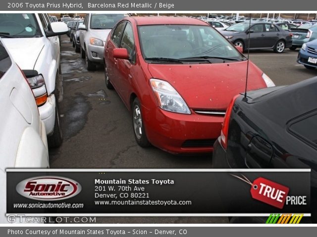 2006 Toyota Prius Hybrid in Barcelona Red Metallic