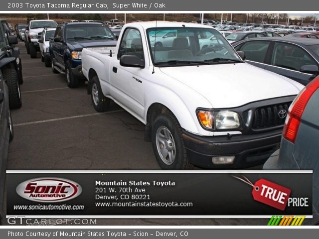 2003 Toyota Tacoma Regular Cab in Super White