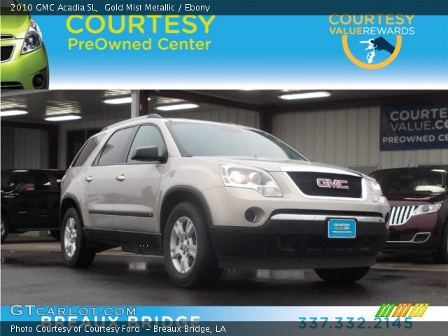 2010 GMC Acadia SL in Gold Mist Metallic