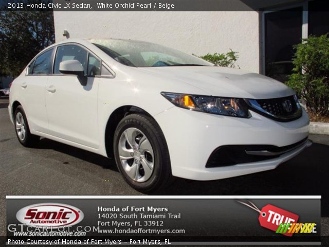 2013 Honda Civic LX Sedan in White Orchid Pearl