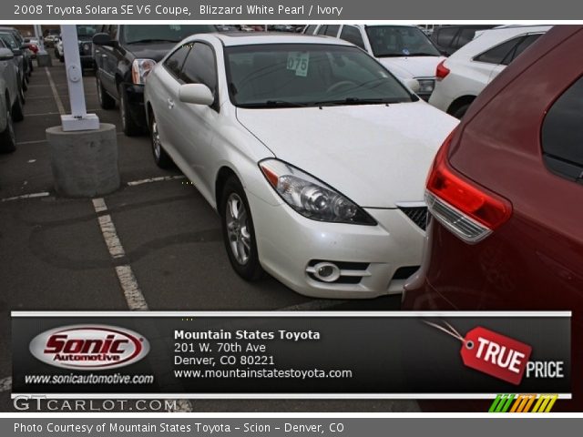 2008 Toyota Solara SE V6 Coupe in Blizzard White Pearl