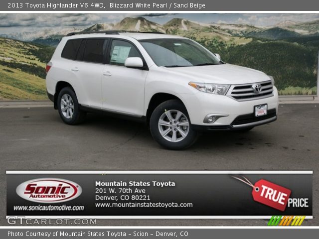 2013 Toyota Highlander V6 4WD in Blizzard White Pearl