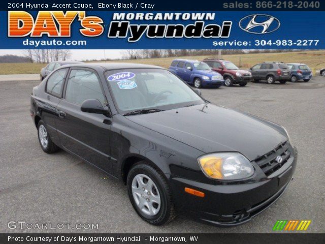 2004 Hyundai Accent Coupe in Ebony Black