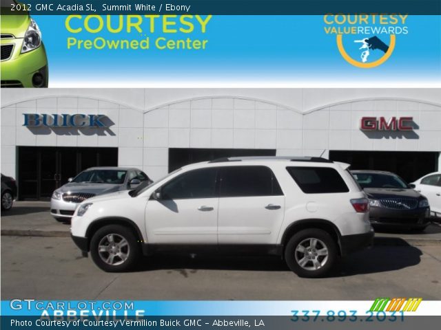 2012 GMC Acadia SL in Summit White