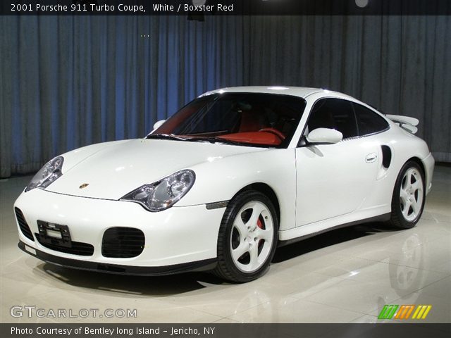 White 2001 Porsche 911 Turbo Coupe with Boxster Red interior 2001 Porsche 