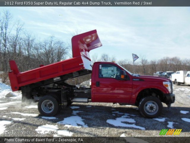 2012 Ford F350 Super Duty XL Regular Cab 4x4 Dump Truck in Vermillion Red