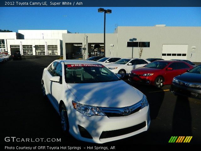 2012 Toyota Camry LE in Super White
