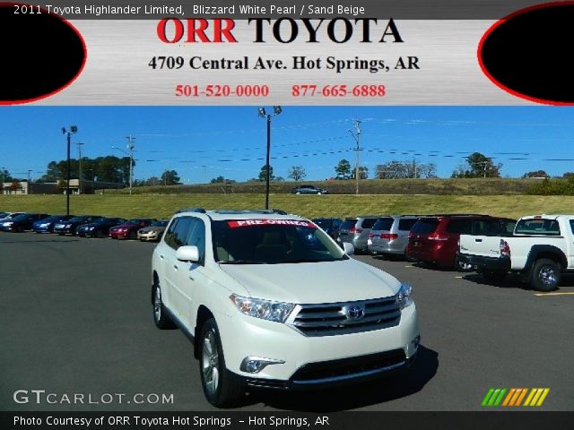 2011 Toyota Highlander Limited in Blizzard White Pearl