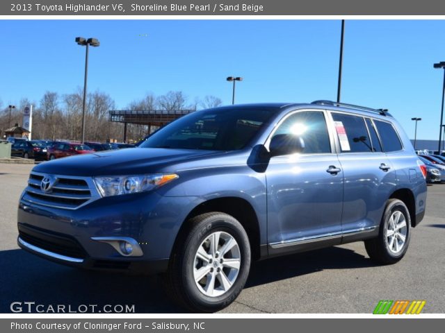 2013 Toyota Highlander V6 in Shoreline Blue Pearl