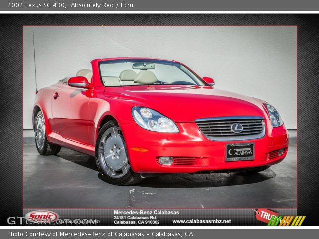 2002 Lexus SC 430 in Absolutely Red