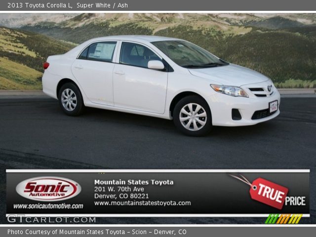 2013 Toyota Corolla L in Super White