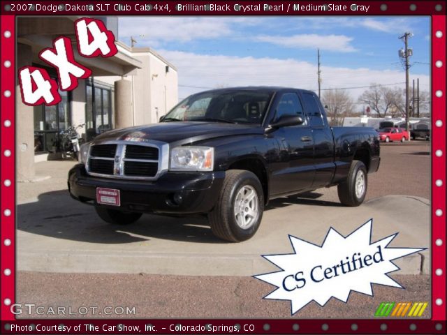 2007 Dodge Dakota SLT Club Cab 4x4 in Brilliant Black Crystal Pearl