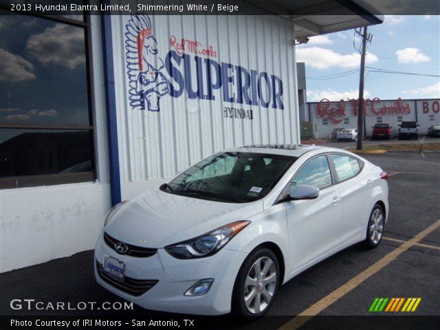 2013 Hyundai Elantra Limited in Shimmering White