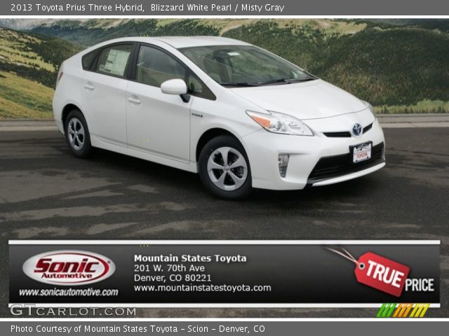 2013 Toyota Prius Three Hybrid in Blizzard White Pearl