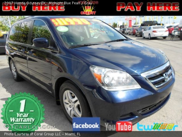 2007 Honda Odyssey EX in Midnight Blue Pearl