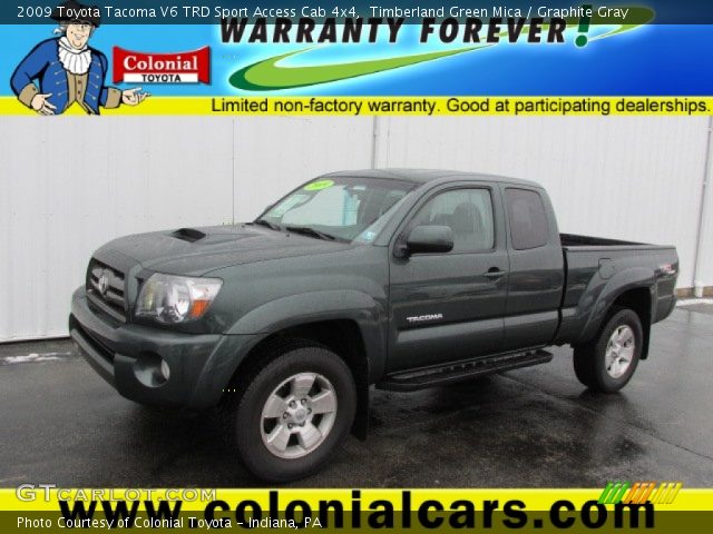 Timberland Green Mica 2009 Toyota Tacoma V6 Trd Sport Access Cab 4x4