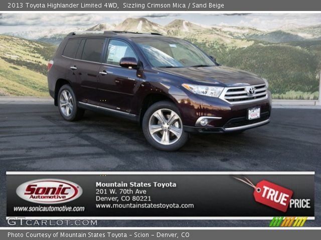 2013 Toyota Highlander Limited 4WD in Sizzling Crimson Mica