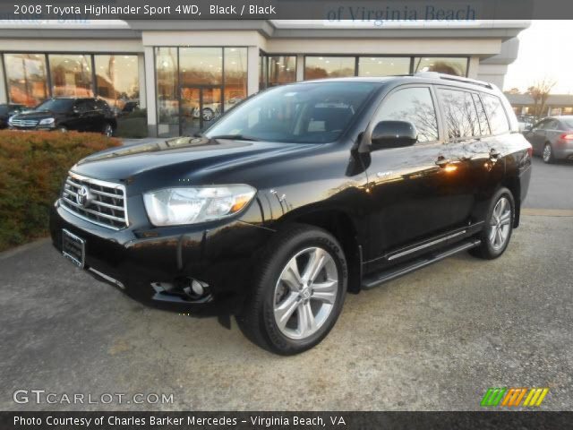 2008 Toyota Highlander Sport 4WD in Black