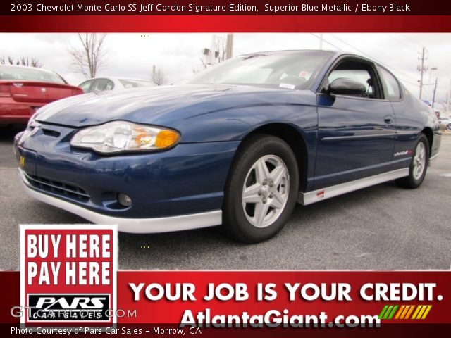 2003 Chevrolet Monte Carlo SS Jeff Gordon Signature Edition in Superior Blue Metallic