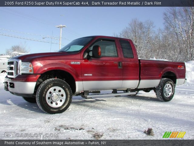 2005 Ford F250 Super Duty FX4 SuperCab 4x4 in Dark Toreador Red Metallic