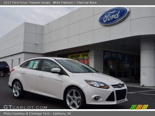 2013 Ford Focus Titanium Sedan in White Platinum