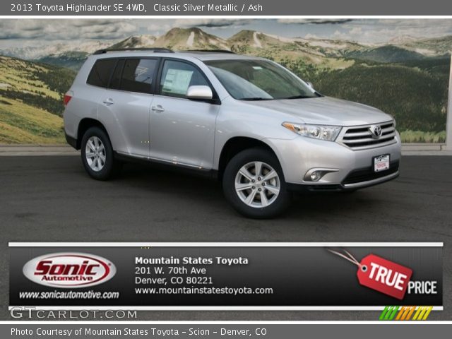 2013 Toyota Highlander SE 4WD in Classic Silver Metallic
