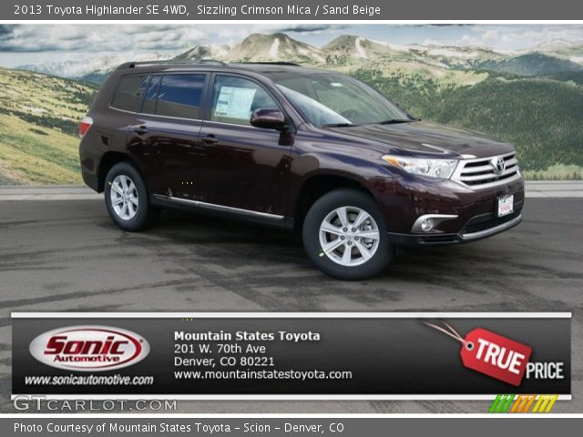 2013 Toyota Highlander SE 4WD in Sizzling Crimson Mica
