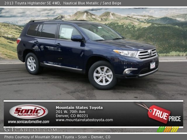 2013 Toyota Highlander SE 4WD in Nautical Blue Metallic