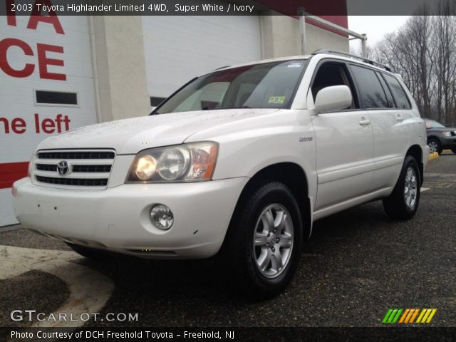 2003 Toyota Highlander Limited 4WD in Super White