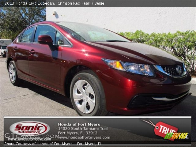 2013 Honda Civic LX Sedan in Crimson Red Pearl